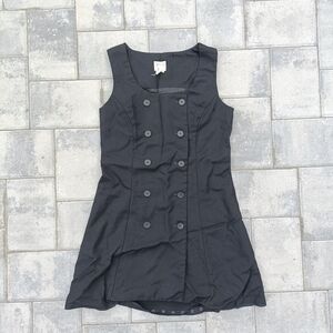 Classic Black Double-Breasted Mini Dress